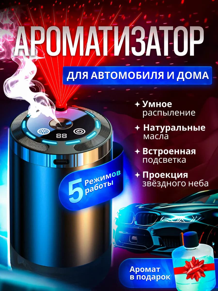 Ароматизатор автомобильный умный автоматический с проекцией