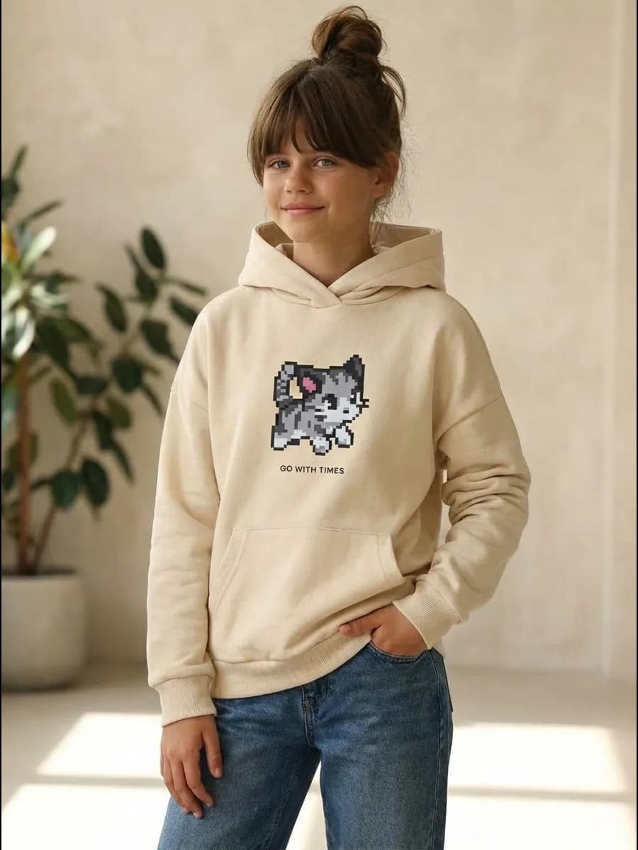 Толстовка для девочки с принтом в школу