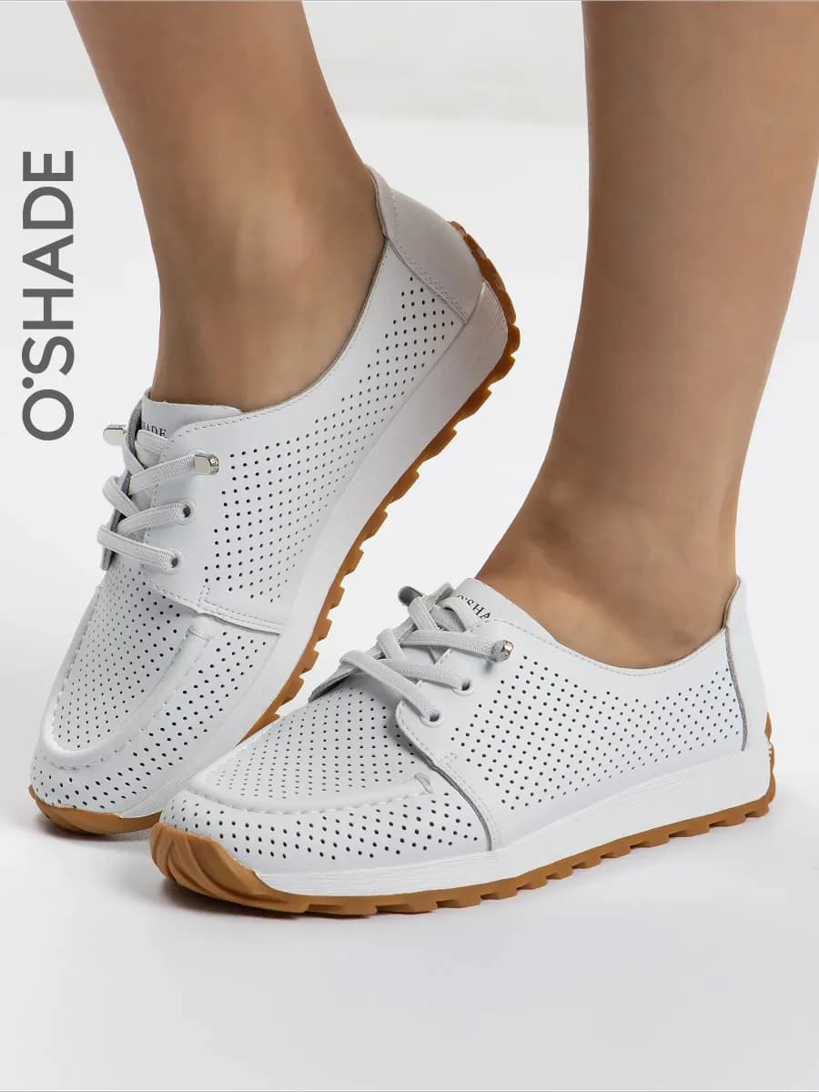 Мокасины белые женские