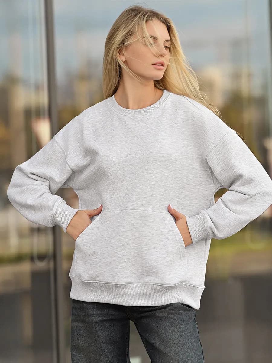 Свитшот базовый однотонная толстовка из футера