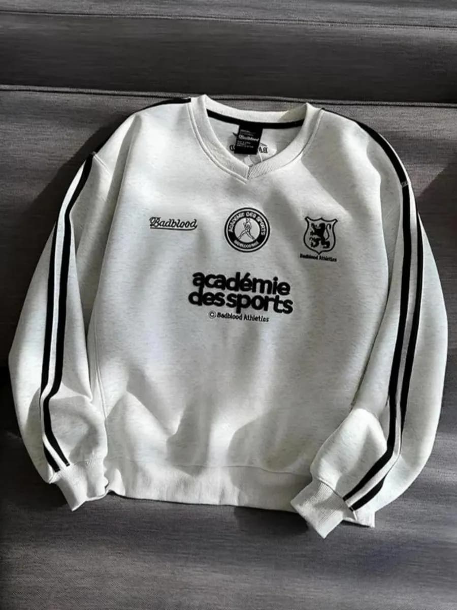 Свитшот оверсайз с вышивкой без начеса у2к