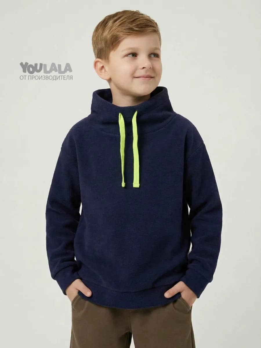 Толстовка флисовая детская с высоким воротником