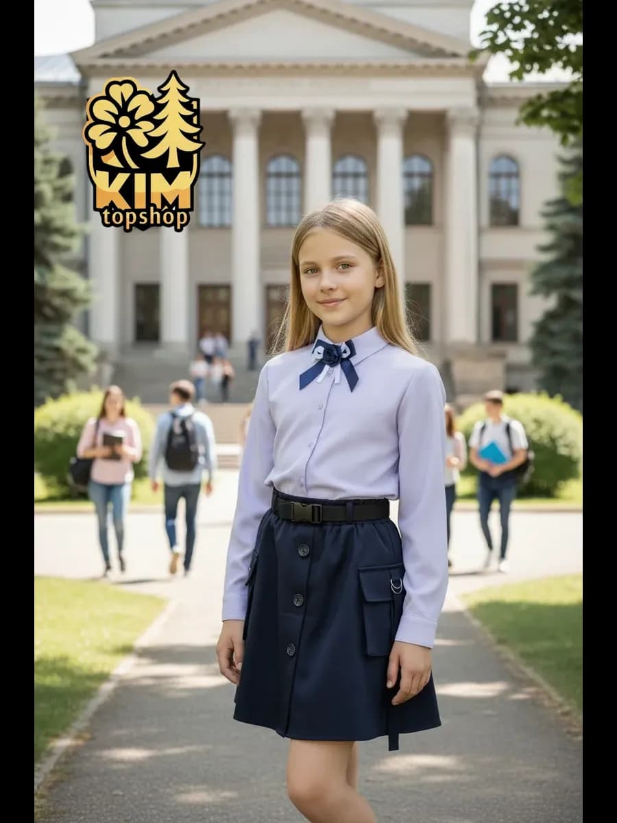 Юбка школьная с ремнем