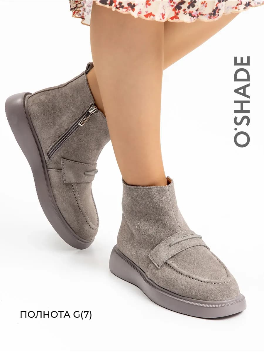 Ботинки женские демисезонные замшевые - фото 1