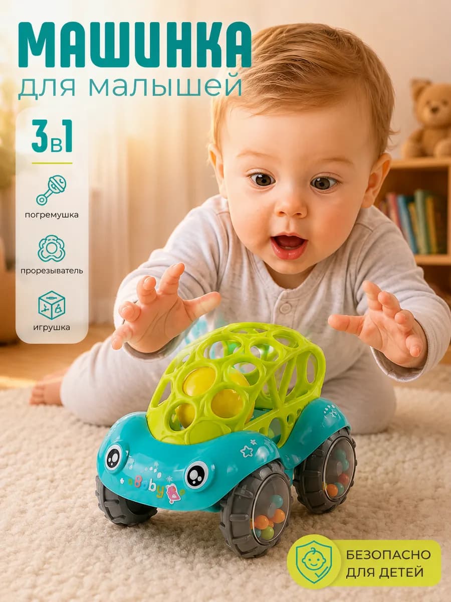 Первая машинка для малышей от 3 месяцев