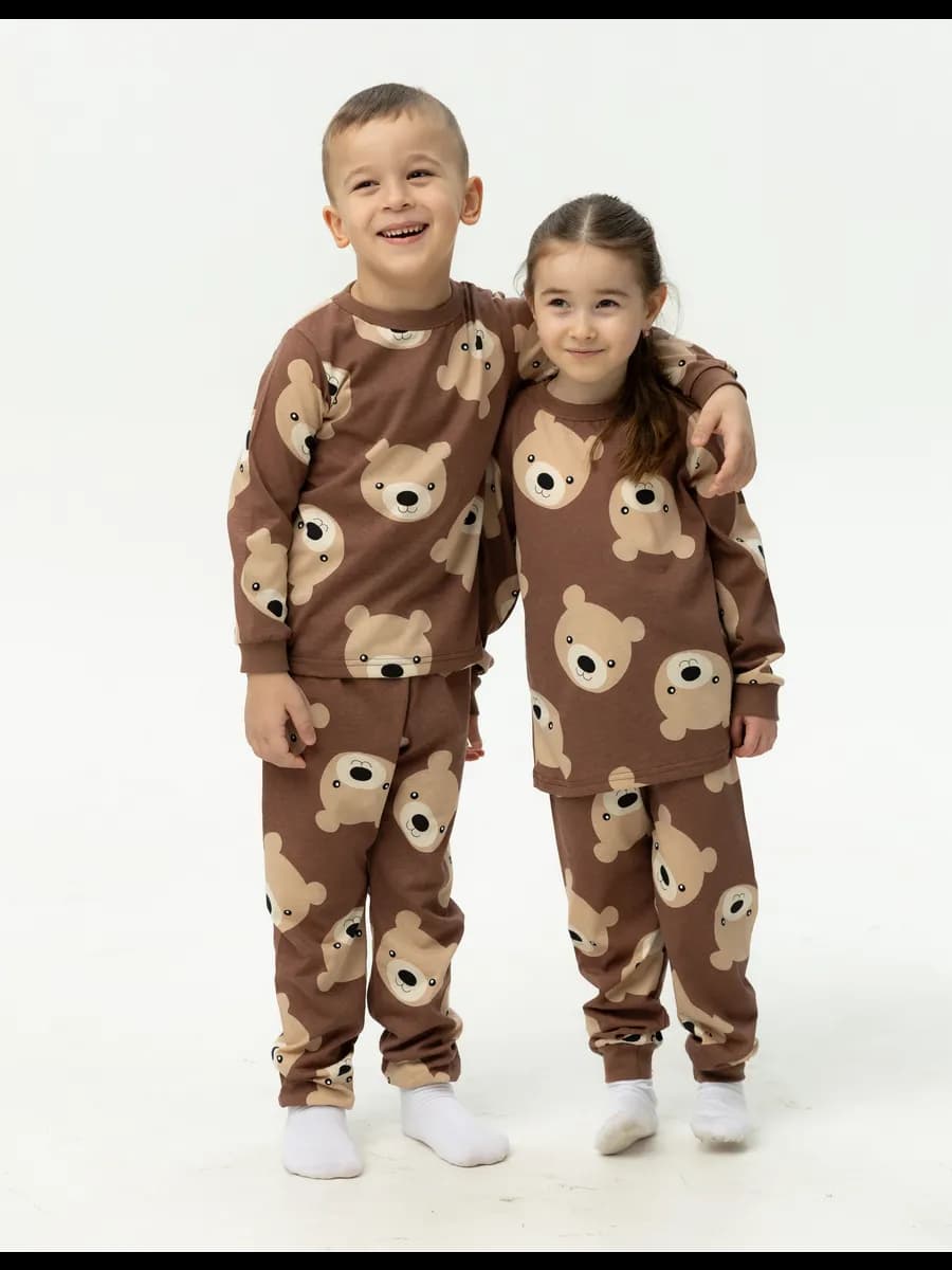 Пижама детская мишки коричневые