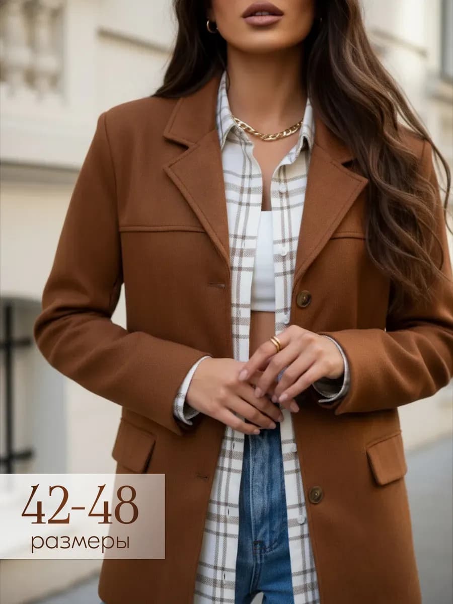 Пиджак замшевый оверсайз удлиненный велюровый жакет