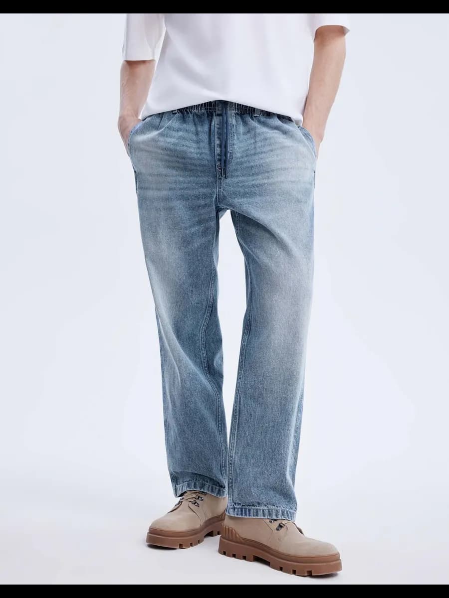 Джинсы Easy fit с эластичным поясом