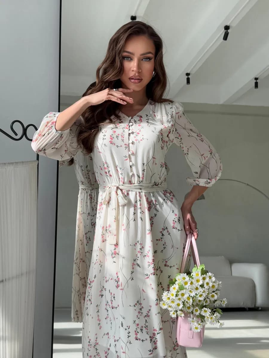 Платье праздничное шифоновое летнее