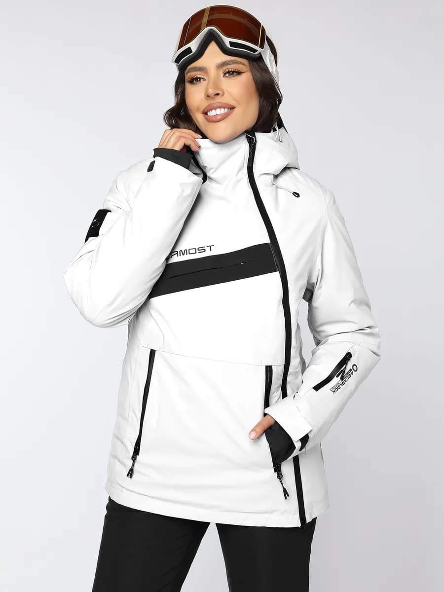 Куртка горнолыжная удлиненная с капюшоном