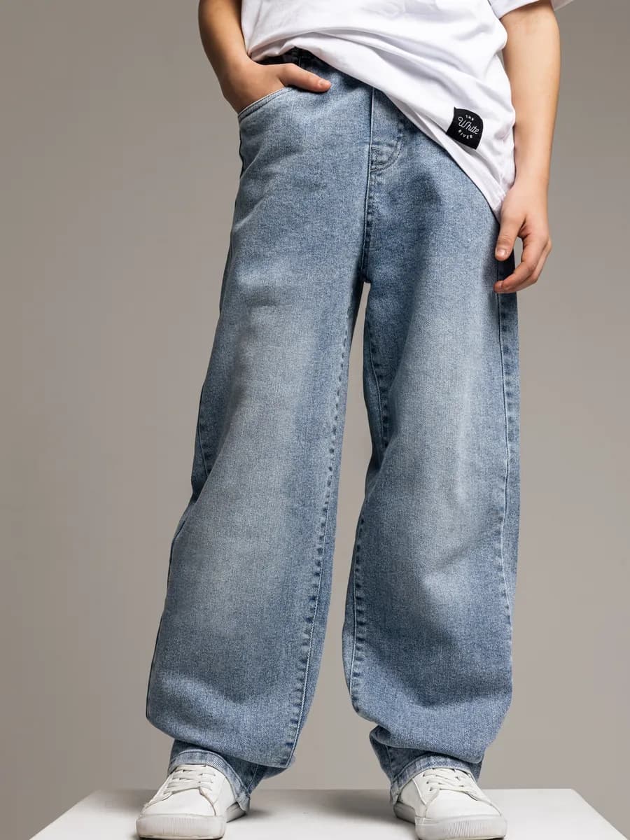 Джинсы багги широкие подростковые