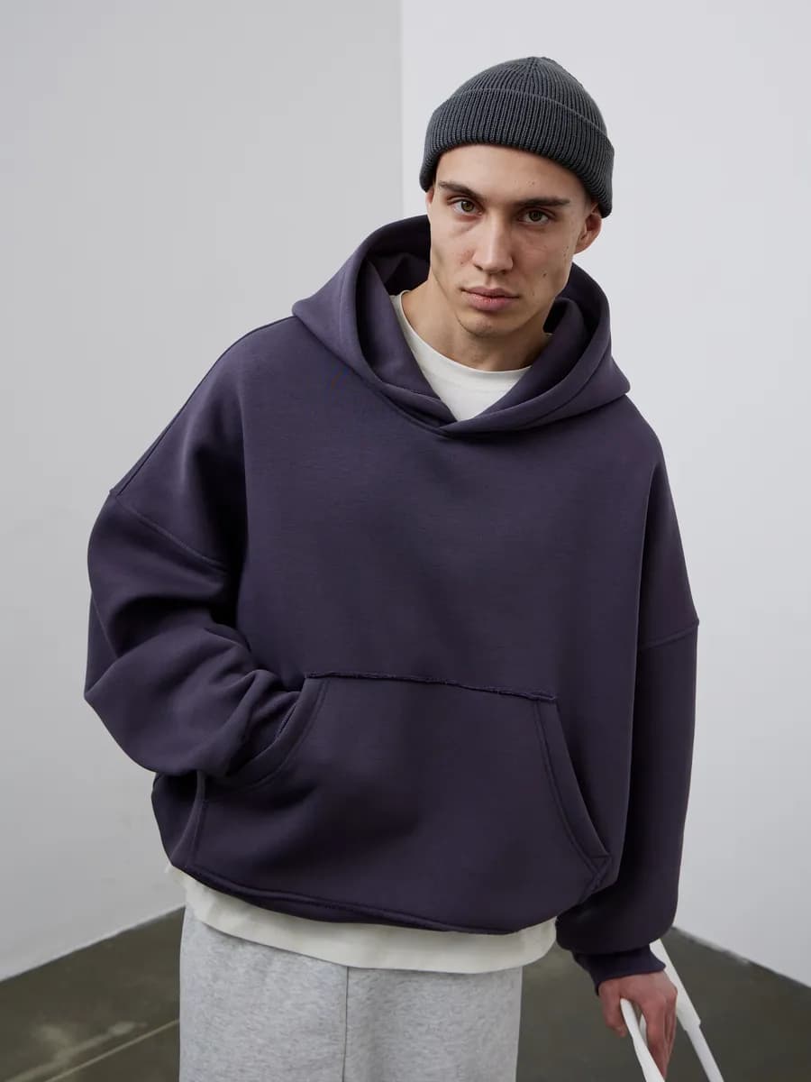 Худи кроп укороченное оверсайз с капюшоном и начесом