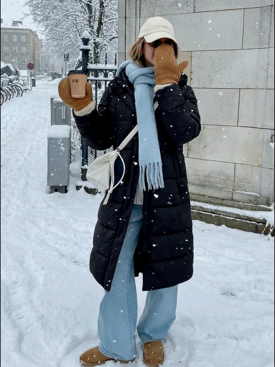 Куртка зимняя для девочки пуховик длинный - фото 1