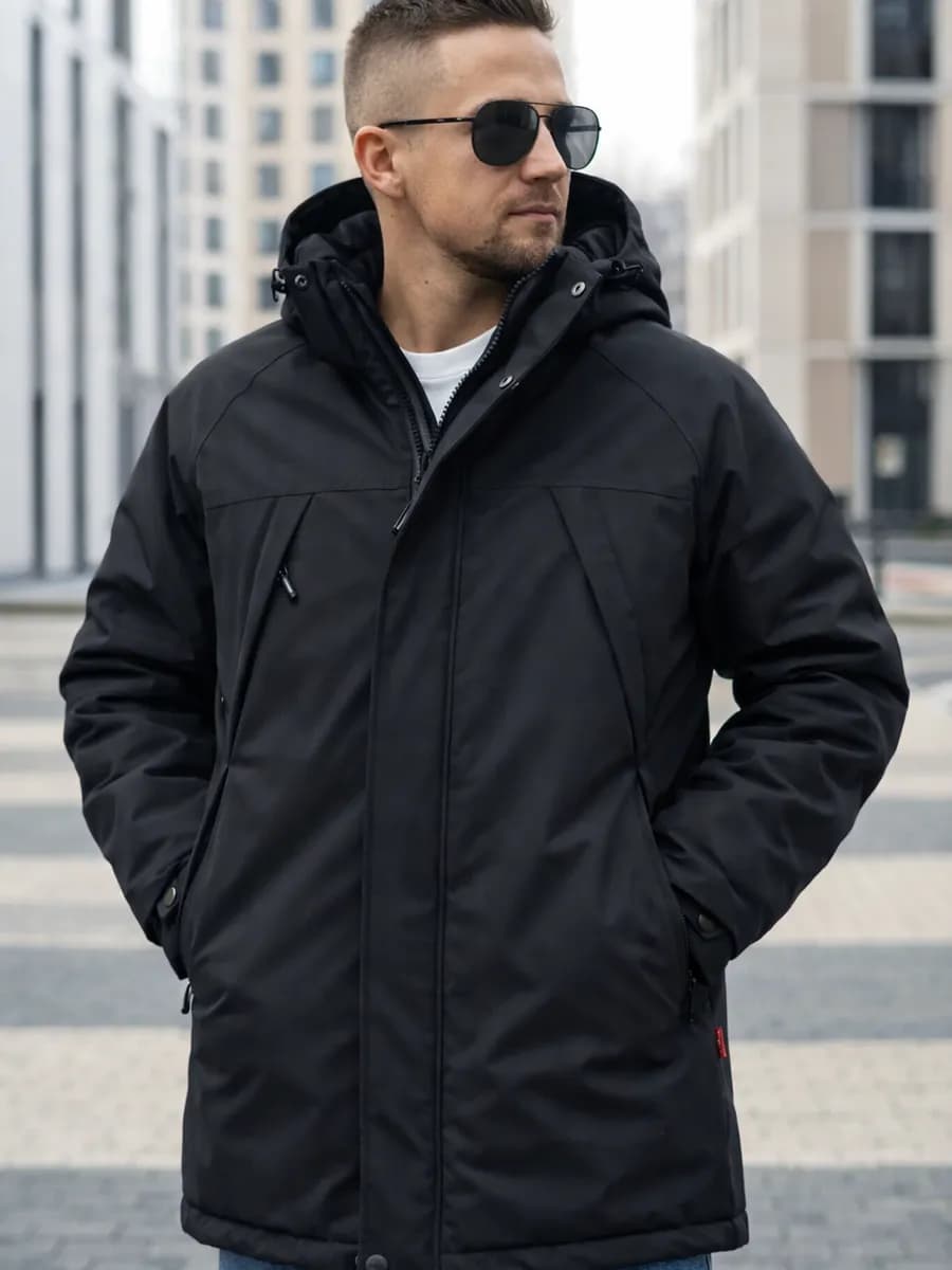 Куртка зимняя удлиненная с капюшоном