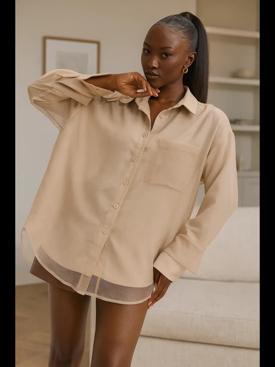 Блузка рубашка оверсайз