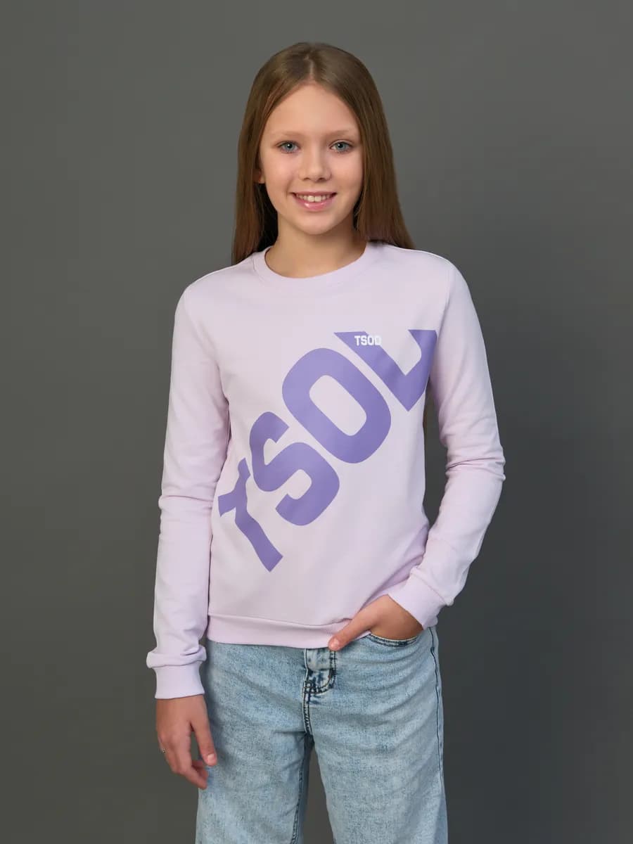 Толстовка свитшот без начеса с принтом