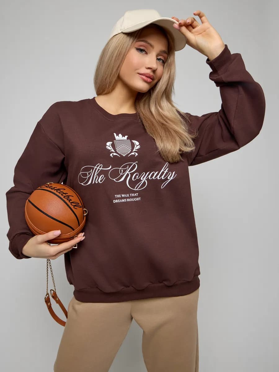 Свитшот оверсайз хлопковый трикотажный