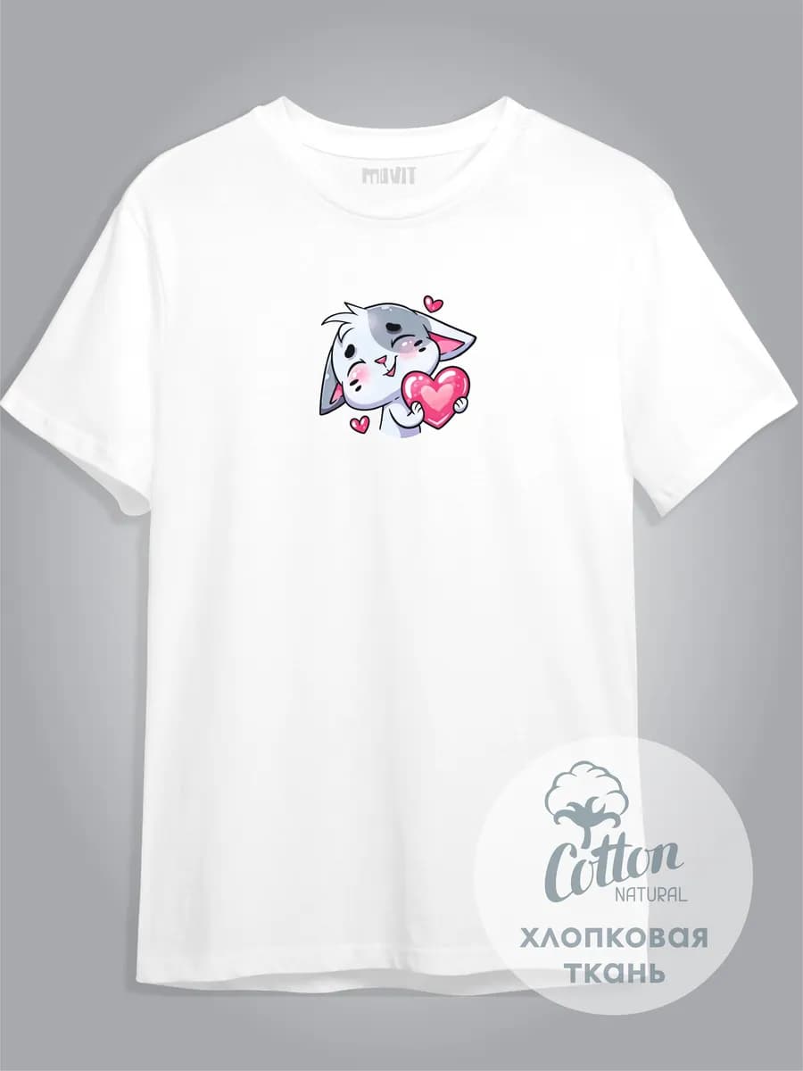 Футболка с мемом кота белая