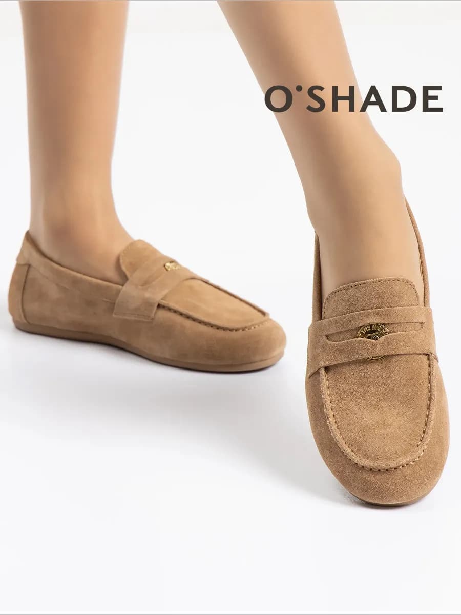 Мокасины женские замшевые