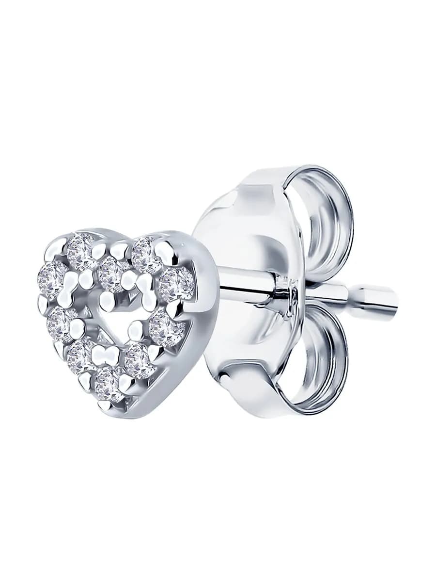 Серьга гвоздик серебряная 925 пробы одиночная