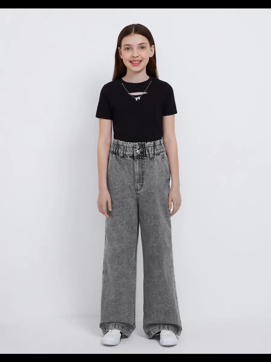 Джинсы палаццо на резинке подростковые