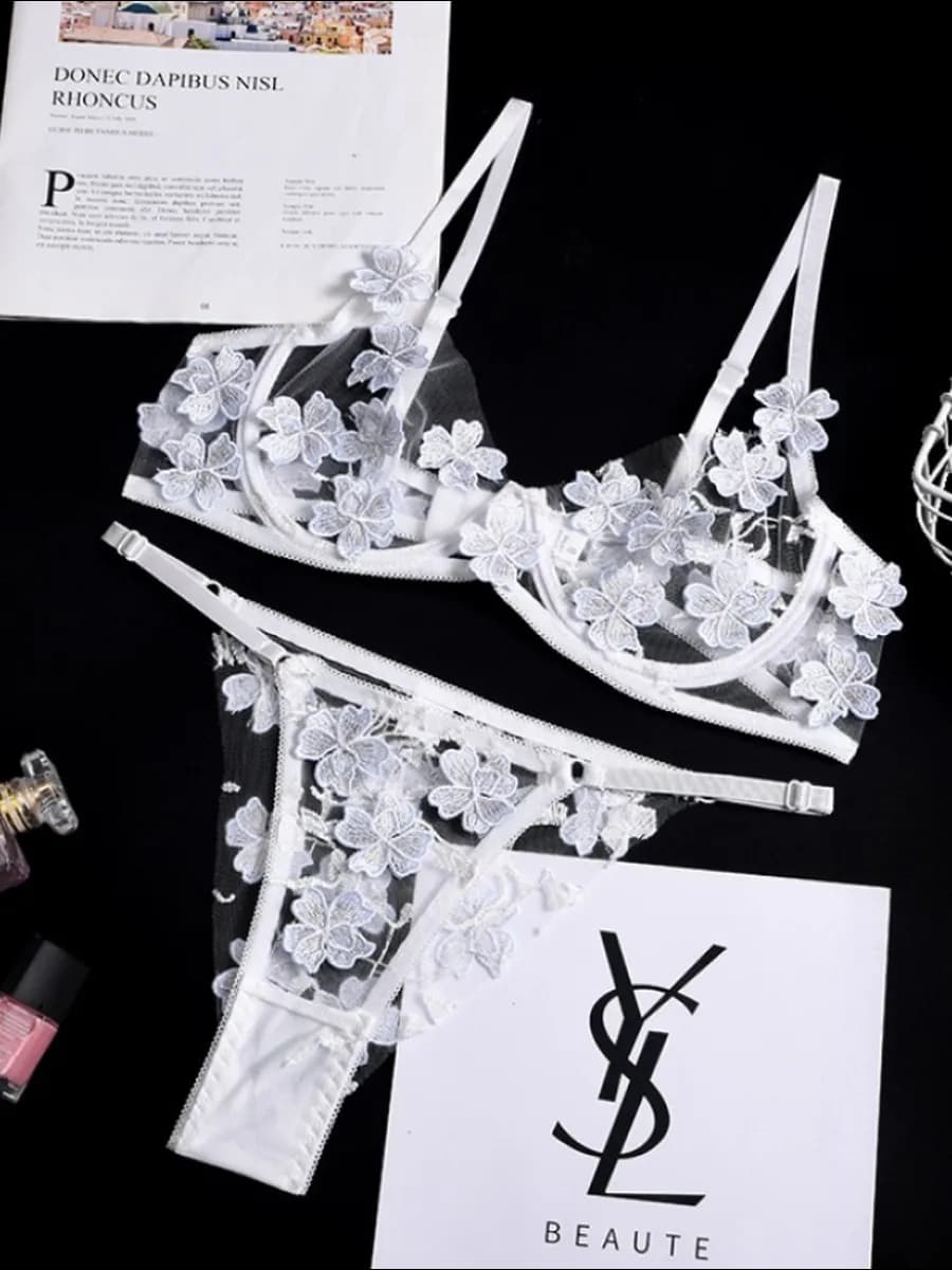 Нижнее белье комплект кружевное прозрачное красивое