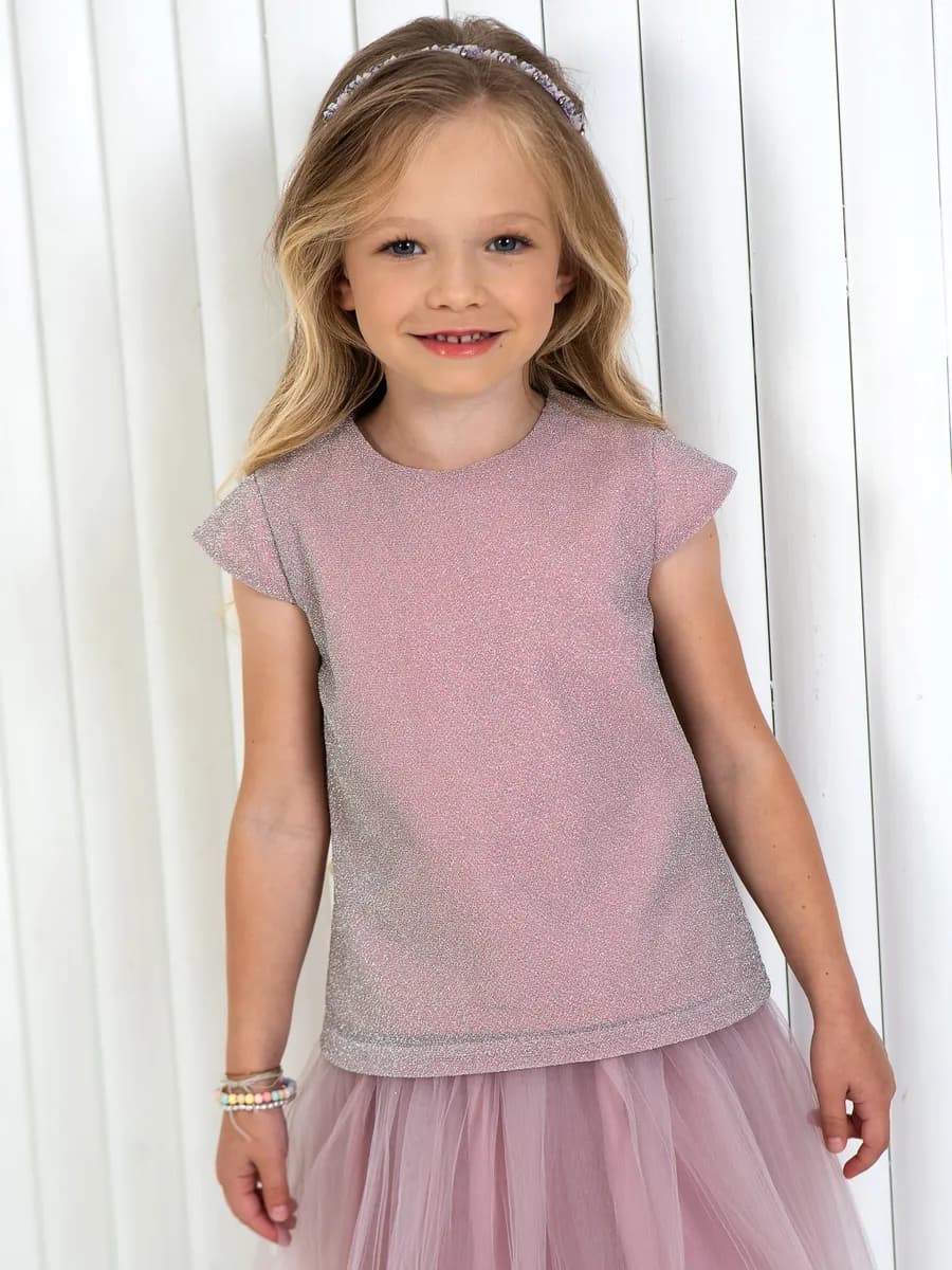 Блестящий топ Нарядная футболка Блузка