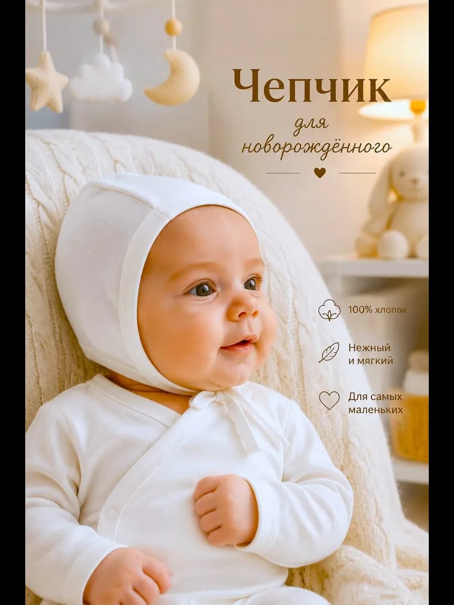 Чепчик для новорожденных