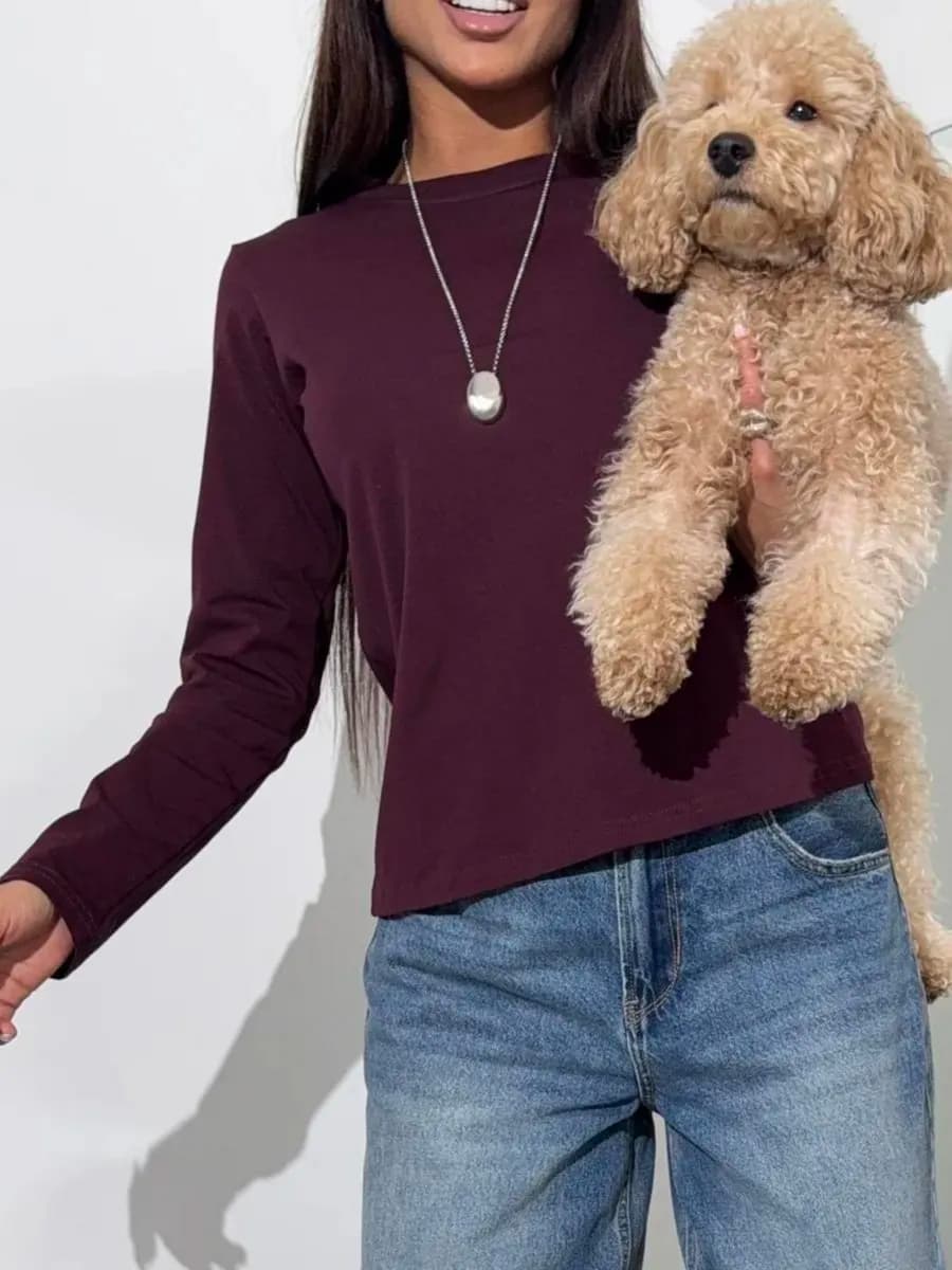 Лонгслив базовый однотонный