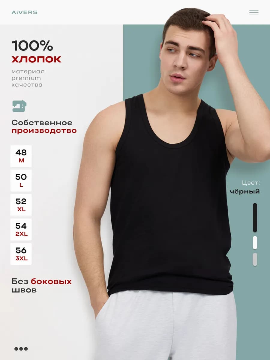 Майка классическая хлопок 100%