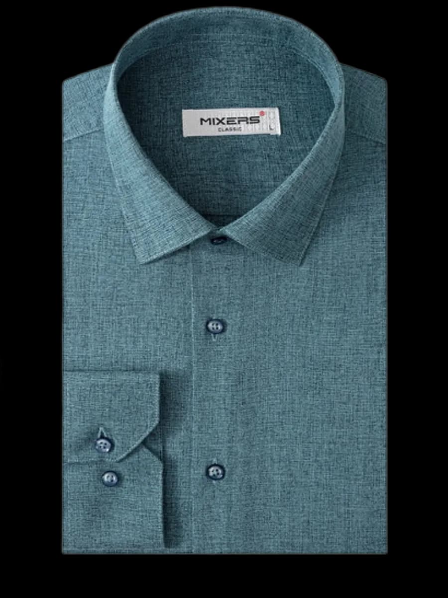 Рубашка хлопок с длинным рукавом однотонная