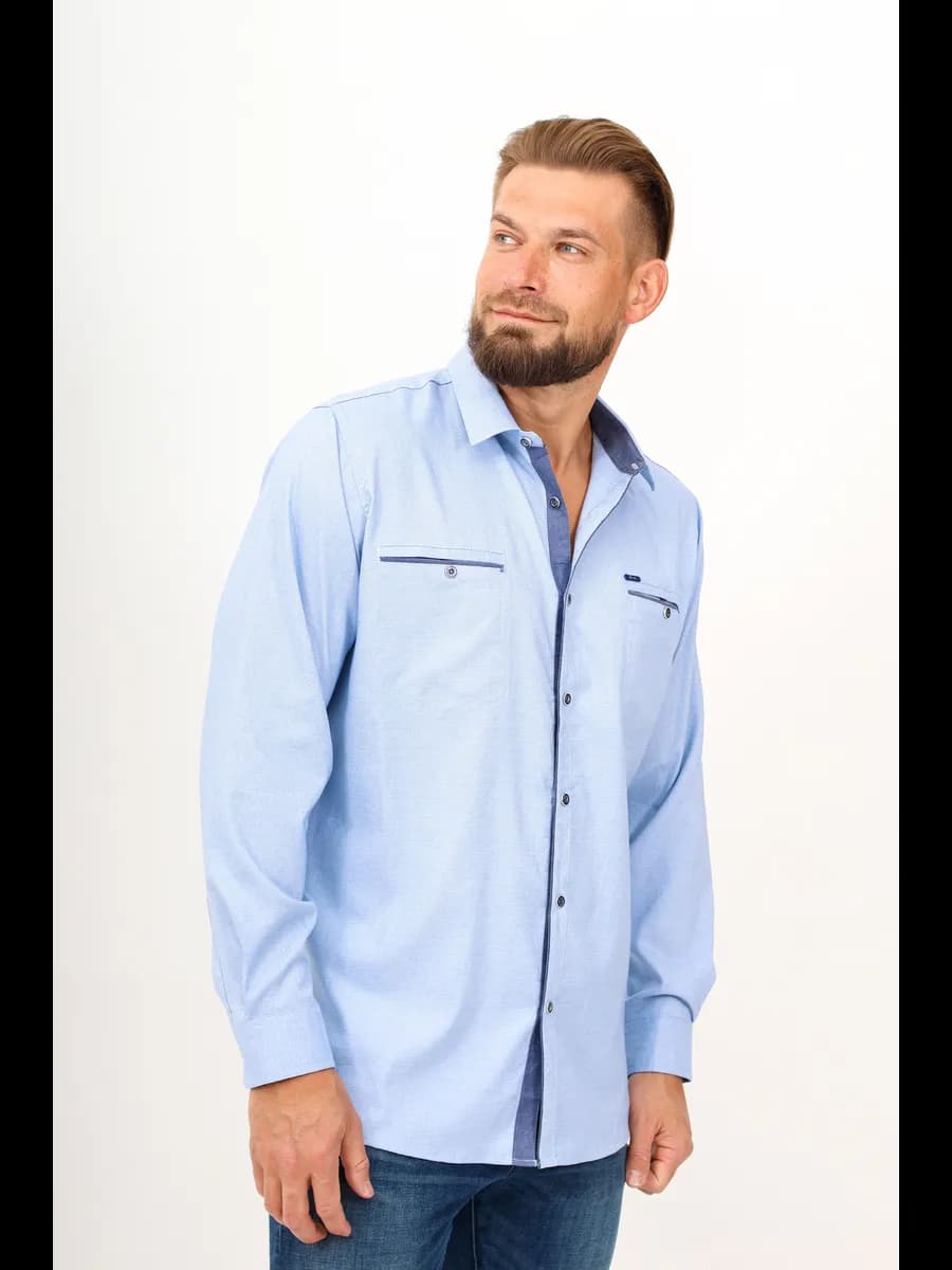 Рубашка мужская хлопковая - фото 1