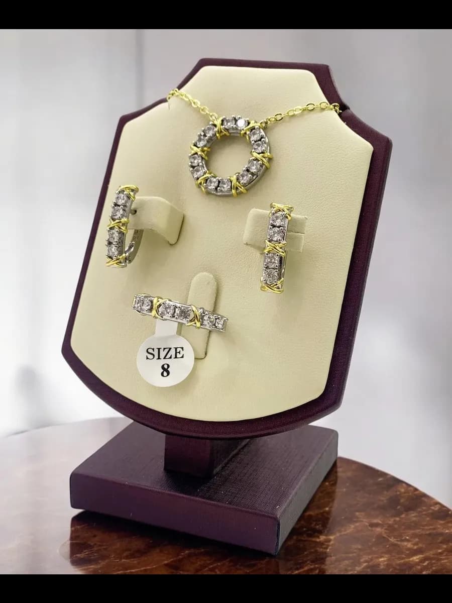 Комплект серьги и кольцо набор бижутерии женский