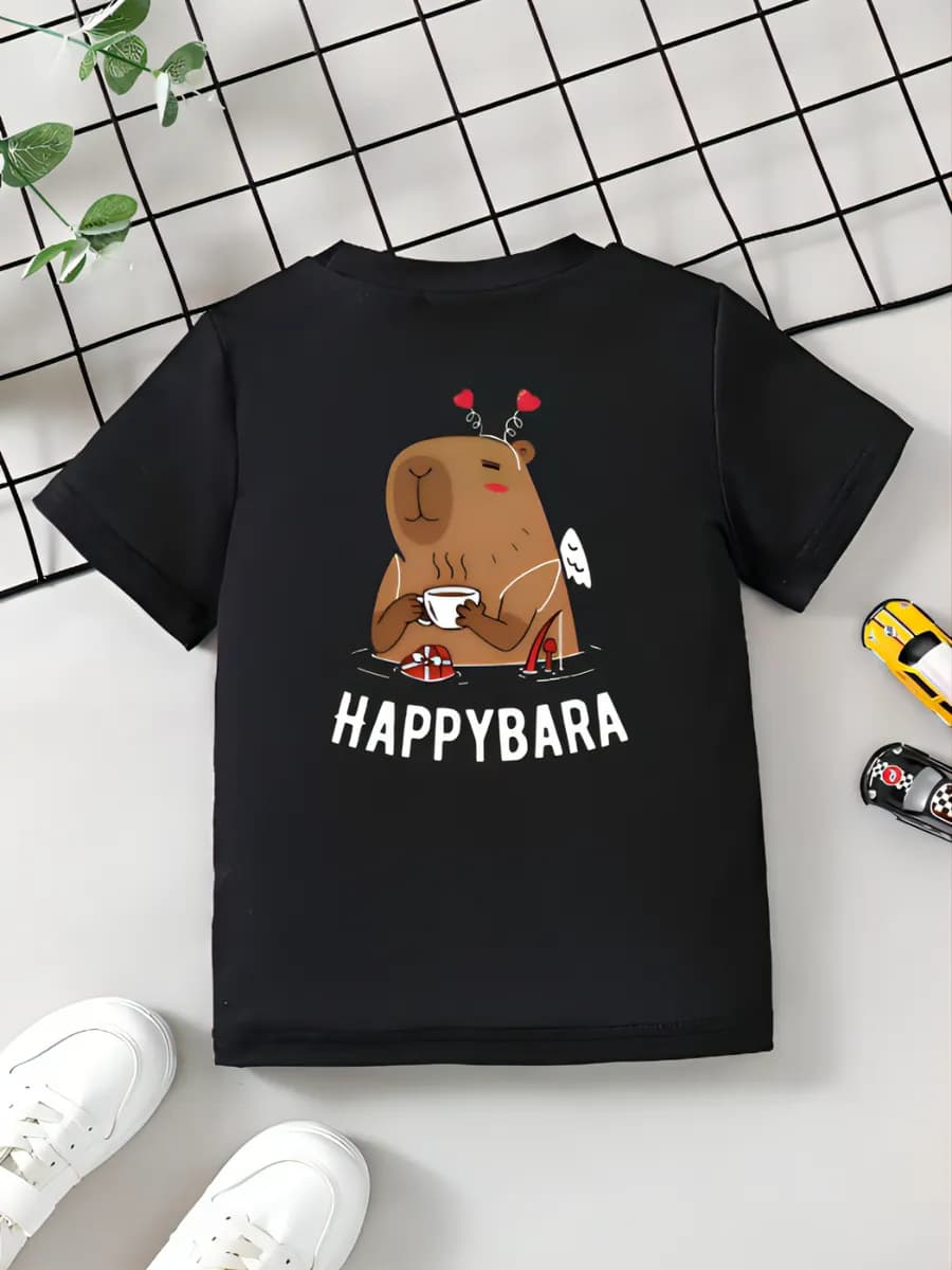 Футболка детская с принтом капибара "Happybara"