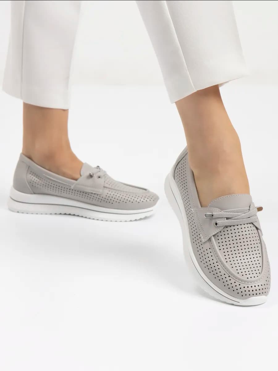 Мокасины женские летние кожаные