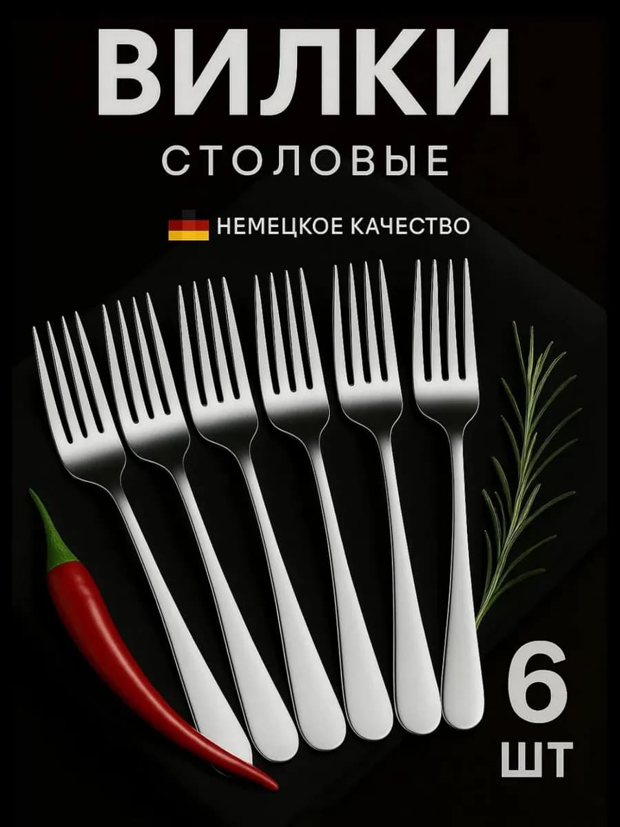 Вилки столовые 6 штук набор классические