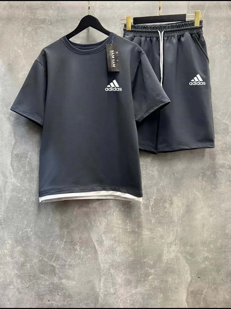 Костюм спортивный летний футболка и шорты Adidas