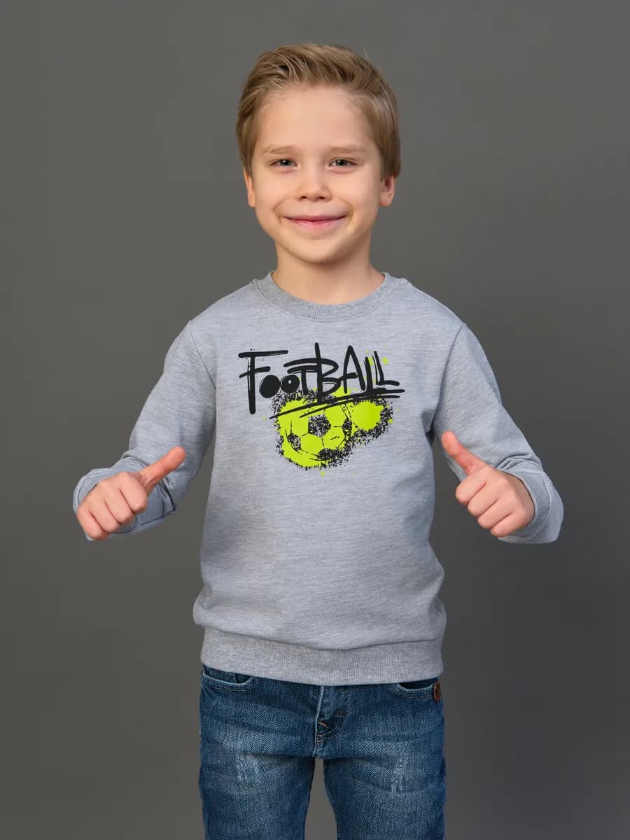 Толстовка свитшот без начеса с принтом