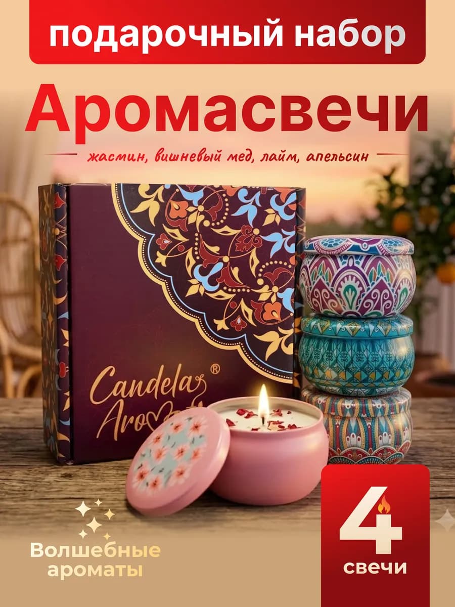 Подарочный набор ароматических свечей