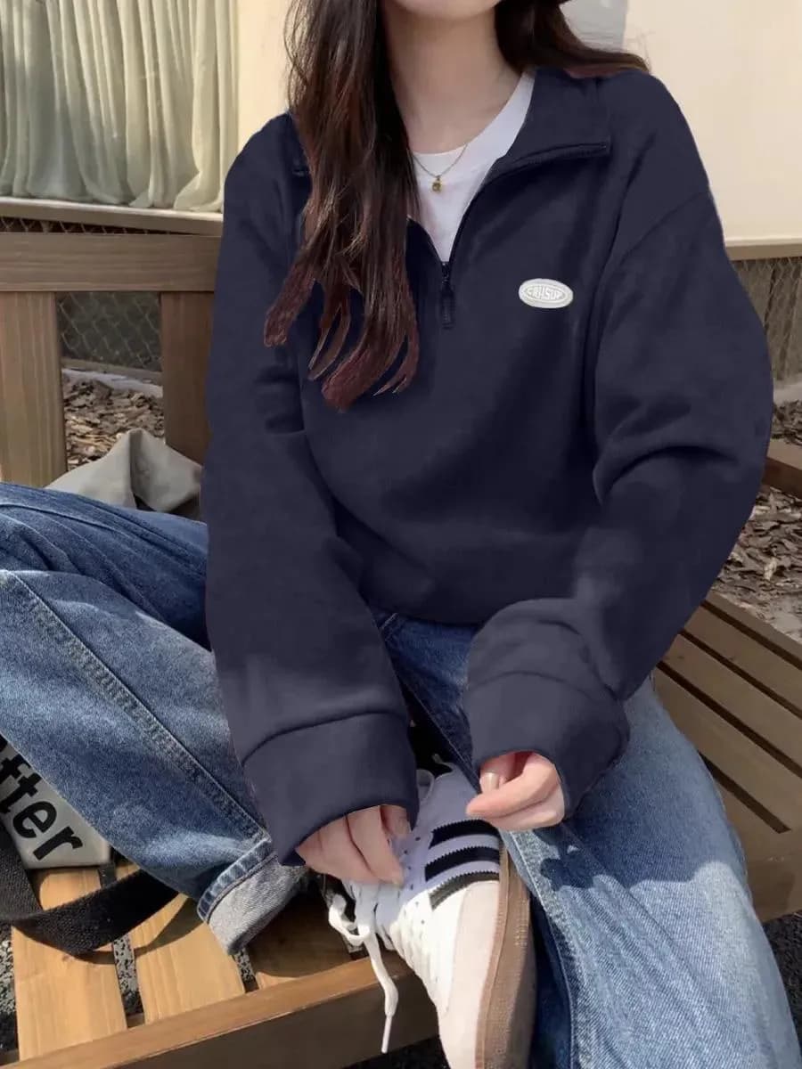 Свитшот на молнии y2k полузамок