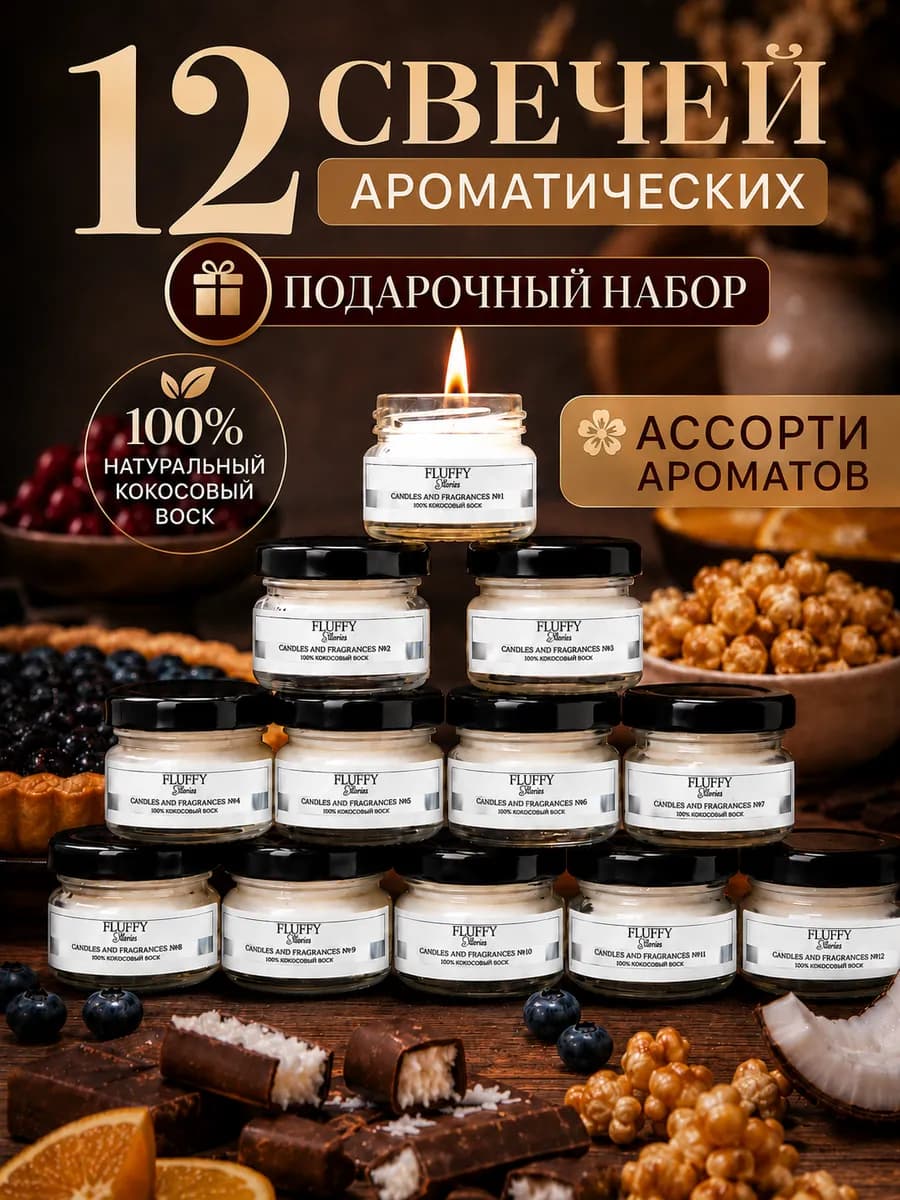 Ароматические свечи с фитилем, подарочный набор для дома