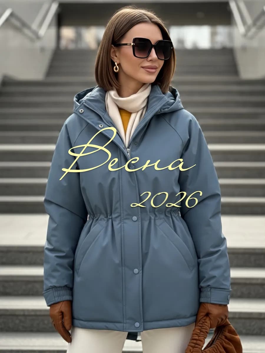 Куртка демисезонная парка с капюшоном удлиненная