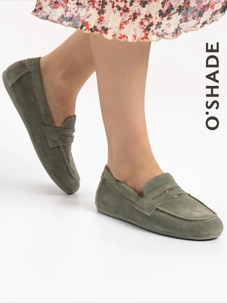 Мокасины женские замшевые