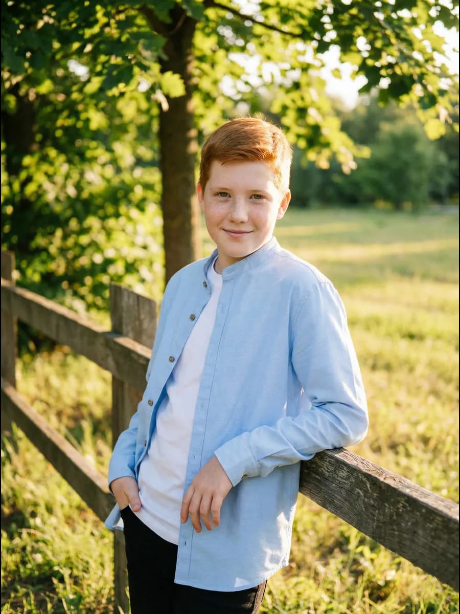 Рубашка школьная с длинным рукавом - фото 1