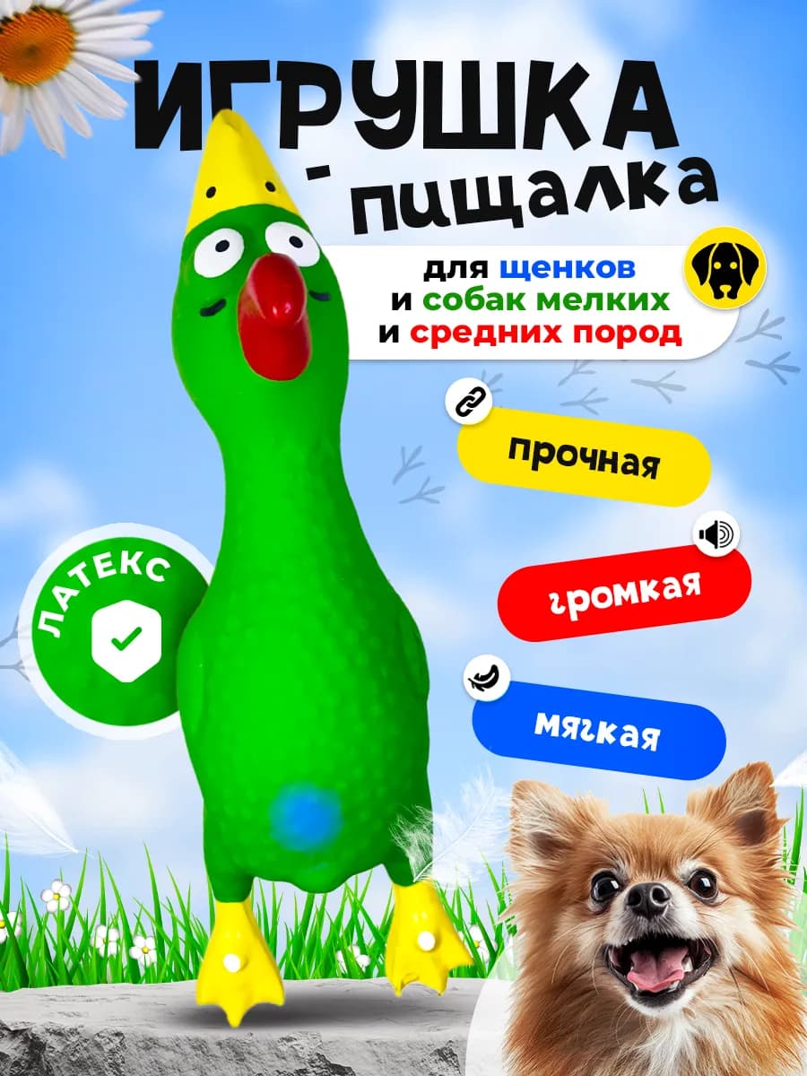 Игрушка курица для собак из латекса