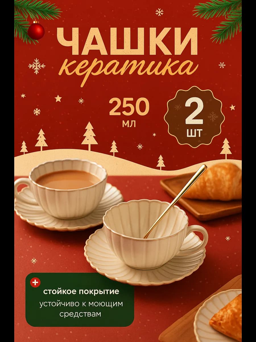 Набор из двух чайных пар чашки с блюдцем