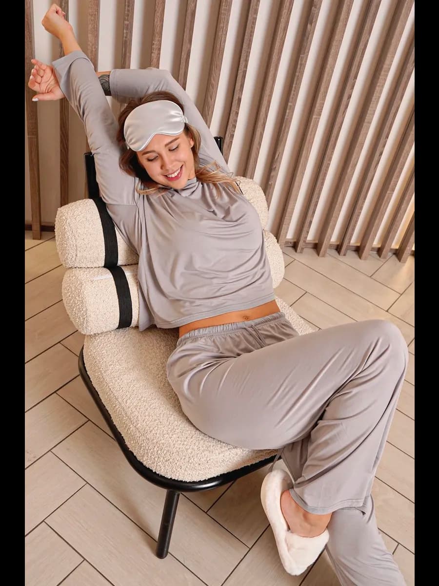 Пижама со штанами и кофтой домашний костюм свободный