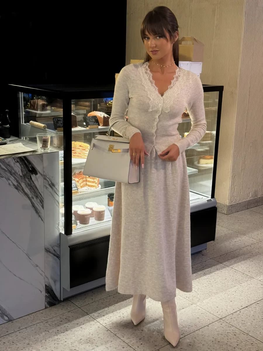 Юбка из кашемира миди premium