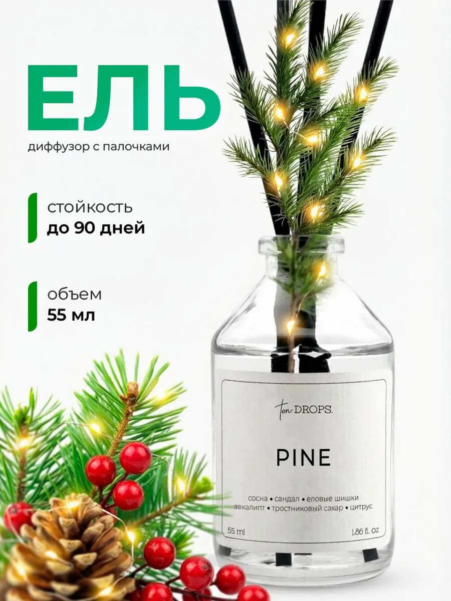 Диффузор для дома с палочками новогодний - фото 1