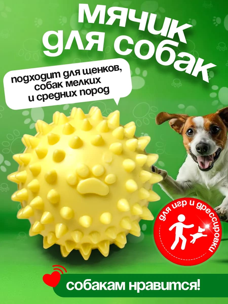 Игрушка для собак мячик с шипами
